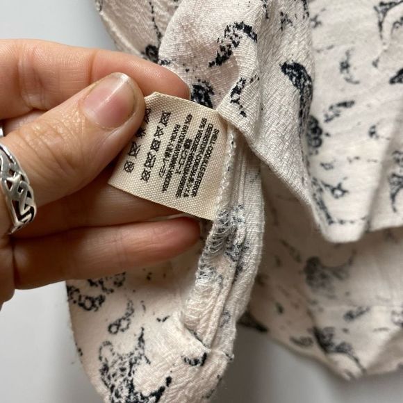 Free People Crinkle Printed Look Through Top in Tea Combo, Size XS, MSRP $68 - Picture 8 of 10